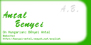 antal benyei business card